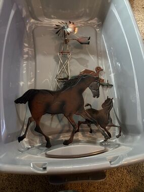 Home Interiors Brown Metal Horse and Foal Wall Art